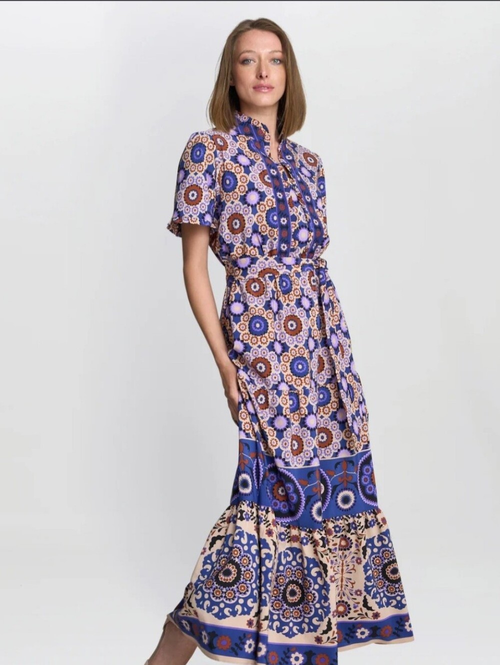 London Times Boho Medallion Maxi Dress